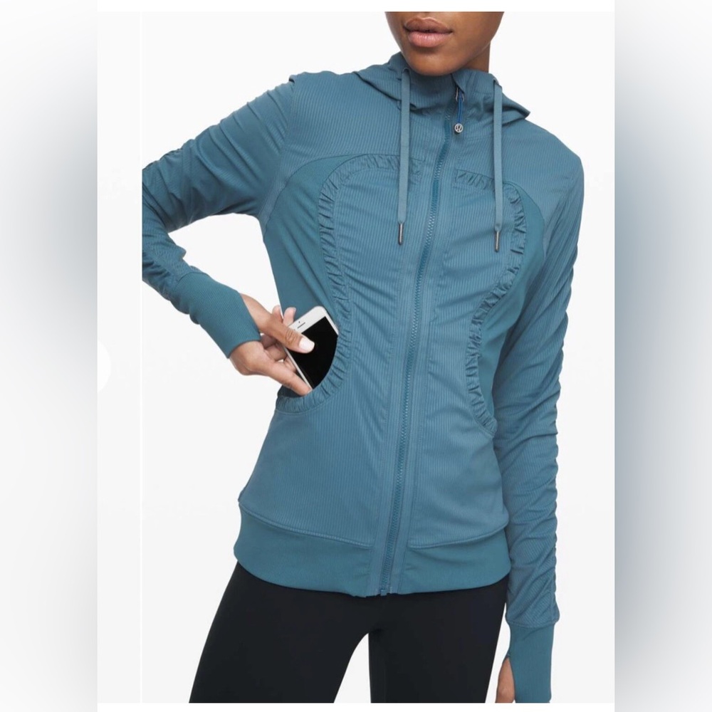 Lululemon athletica Dance Studio Jacket II Petrol Blue/Heathered Petrol Blue - Picture 5 of 6